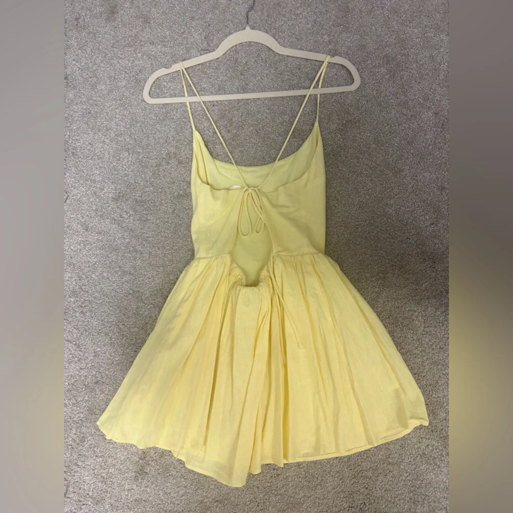 White Fox Boutique Pale Yellow Spaghetti Strap Sundress